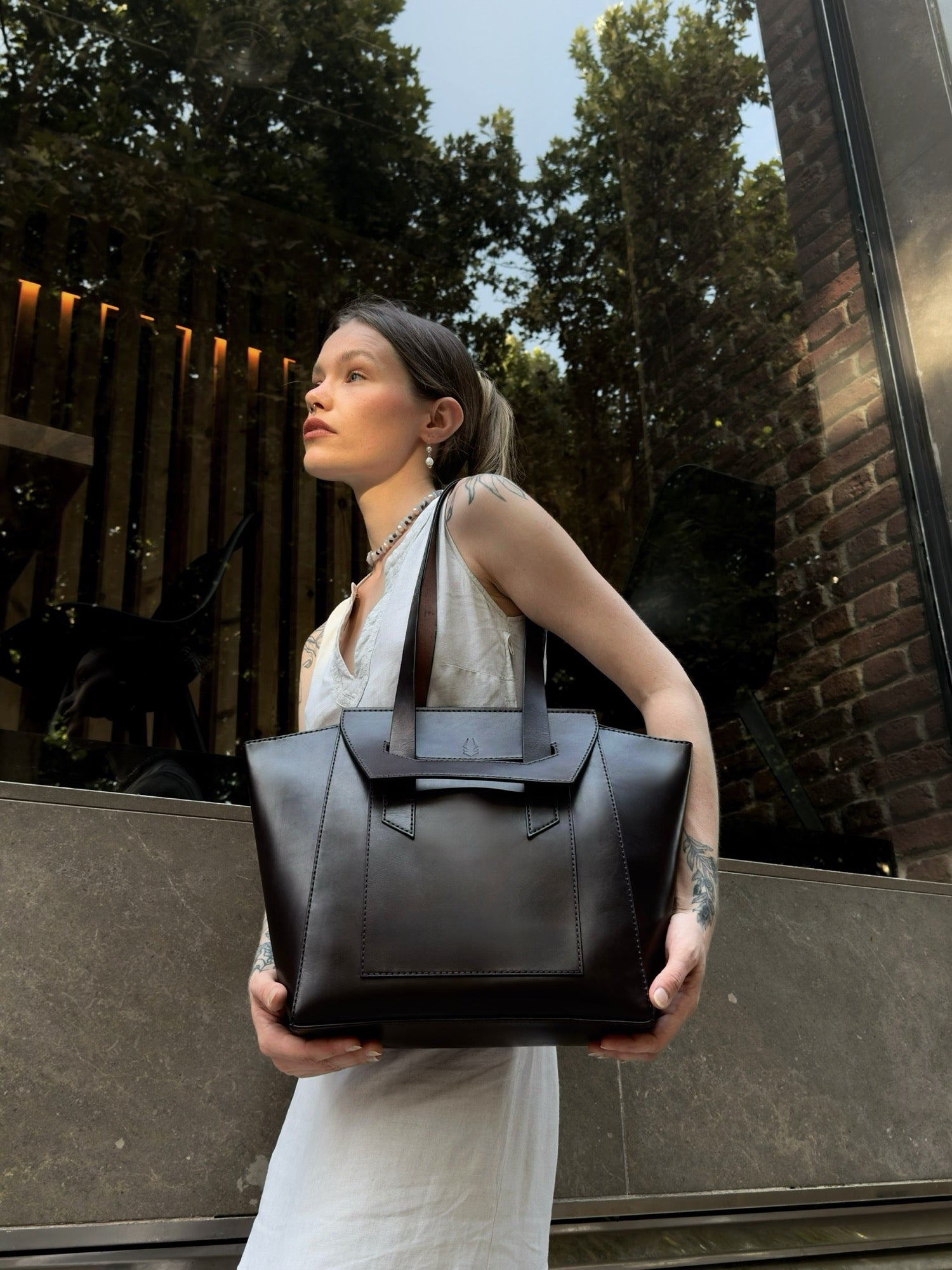 The Nenka Tote carried on the street